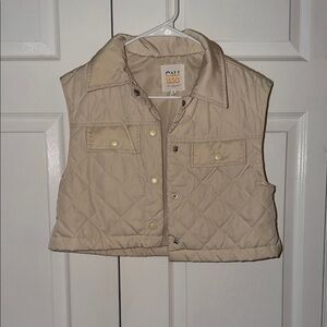 Cali 1850 Crop Top Women's Quilted Tan Vest